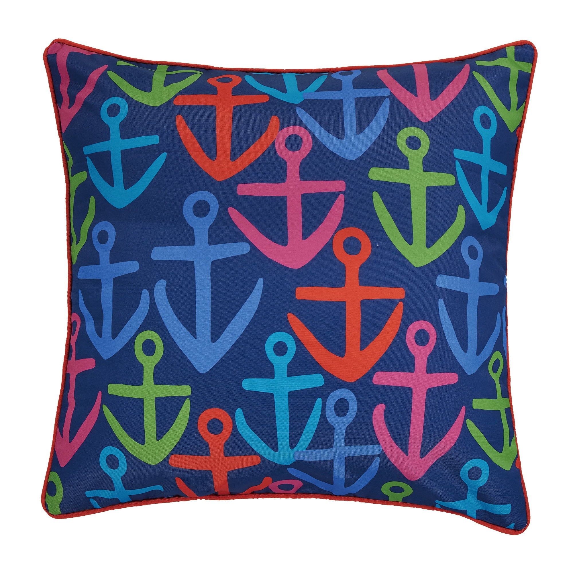 Anchor Printed Throw Pillow, 20x20 inch, front view