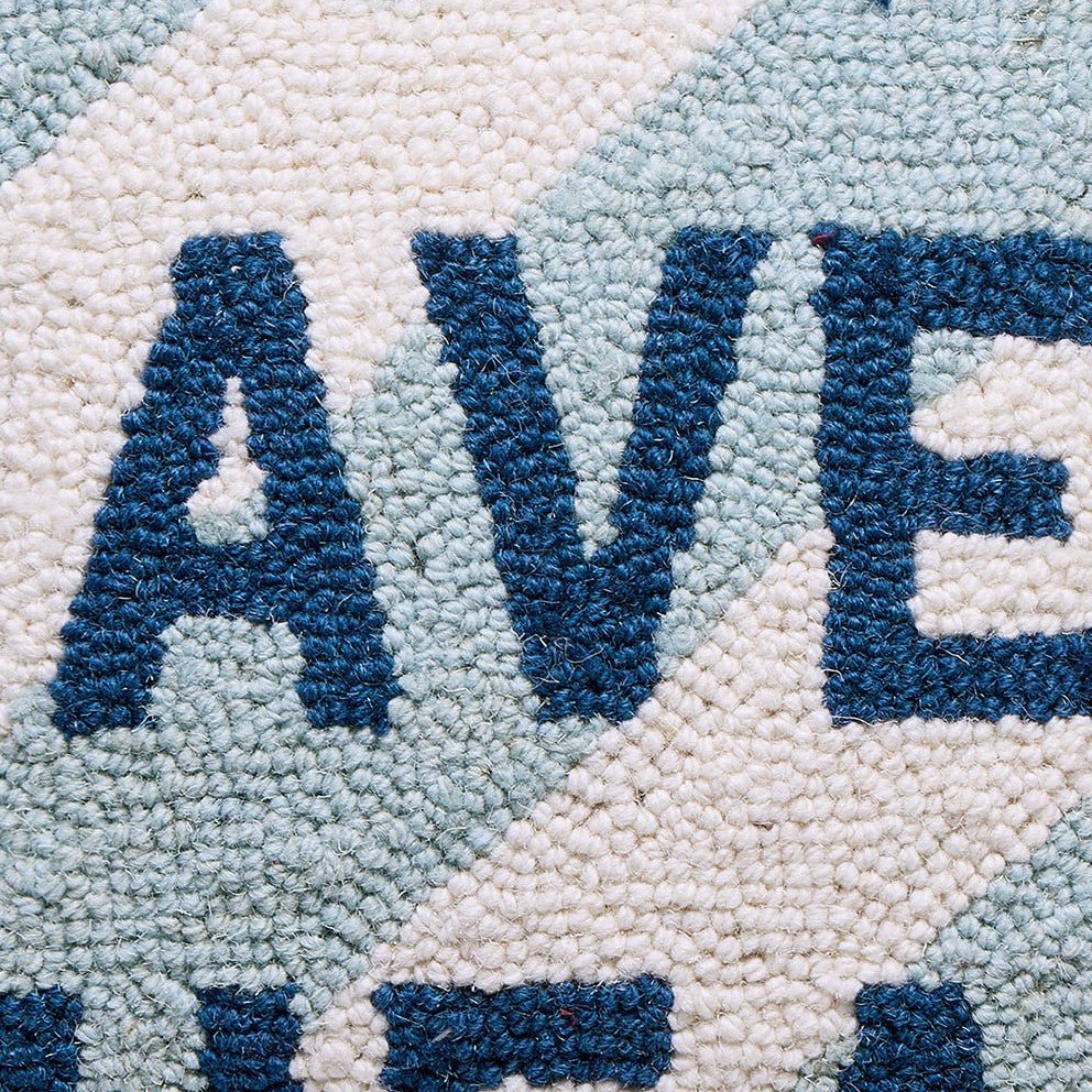 Better Waves Ahead Hooked Wool Throw Pillow, close-up detail