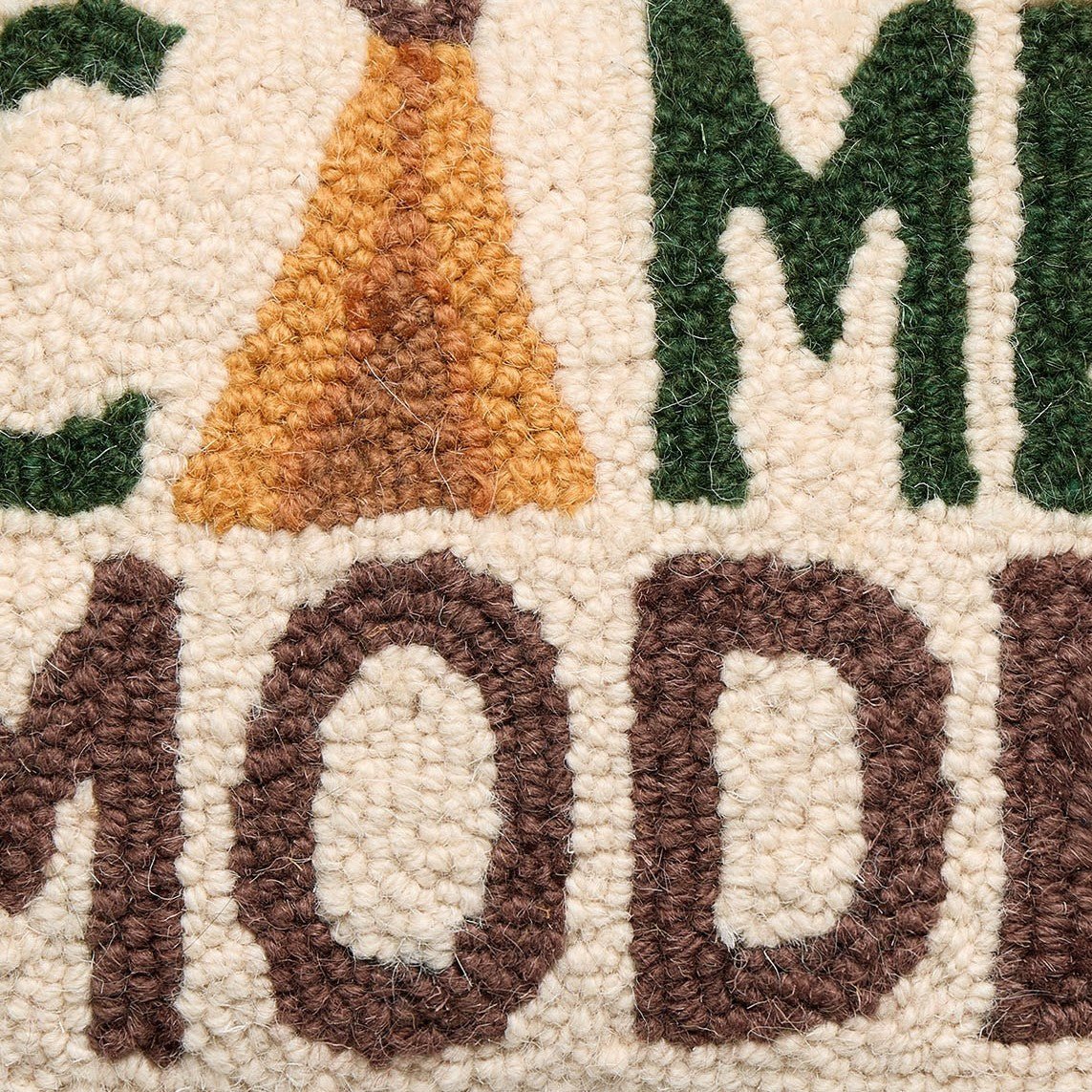 Camp Mode Hooked Wool Throw Pillow, close-up detail