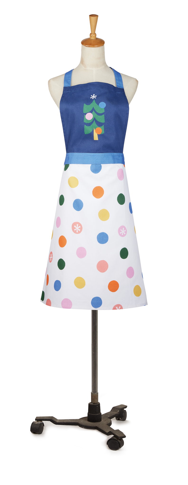 Christmas Tree Apron, 28x34 inch, closer view of the apron