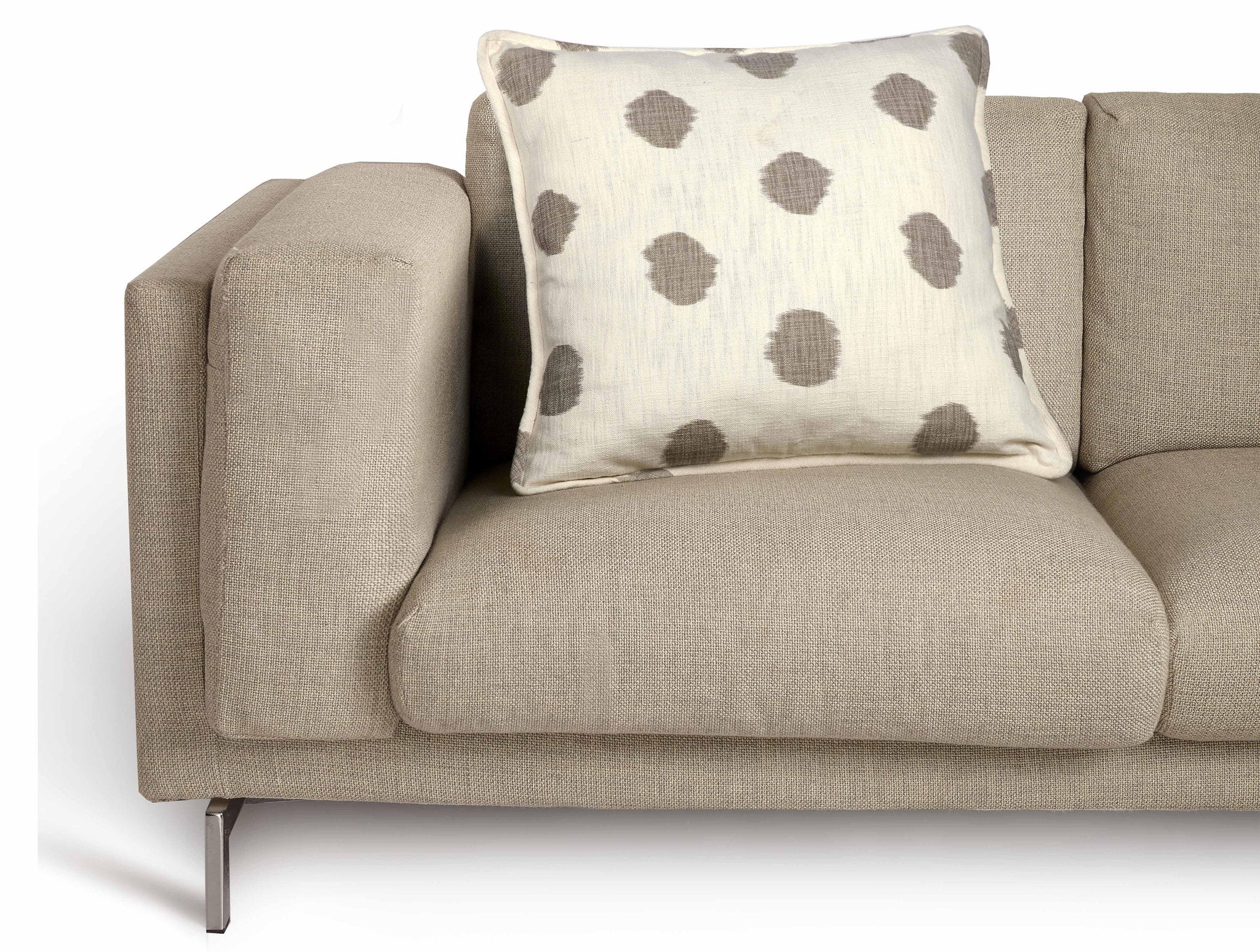 Dot Stone Slub Printed Throw Pillow, 24x24 inch, closer view of the throw pillow