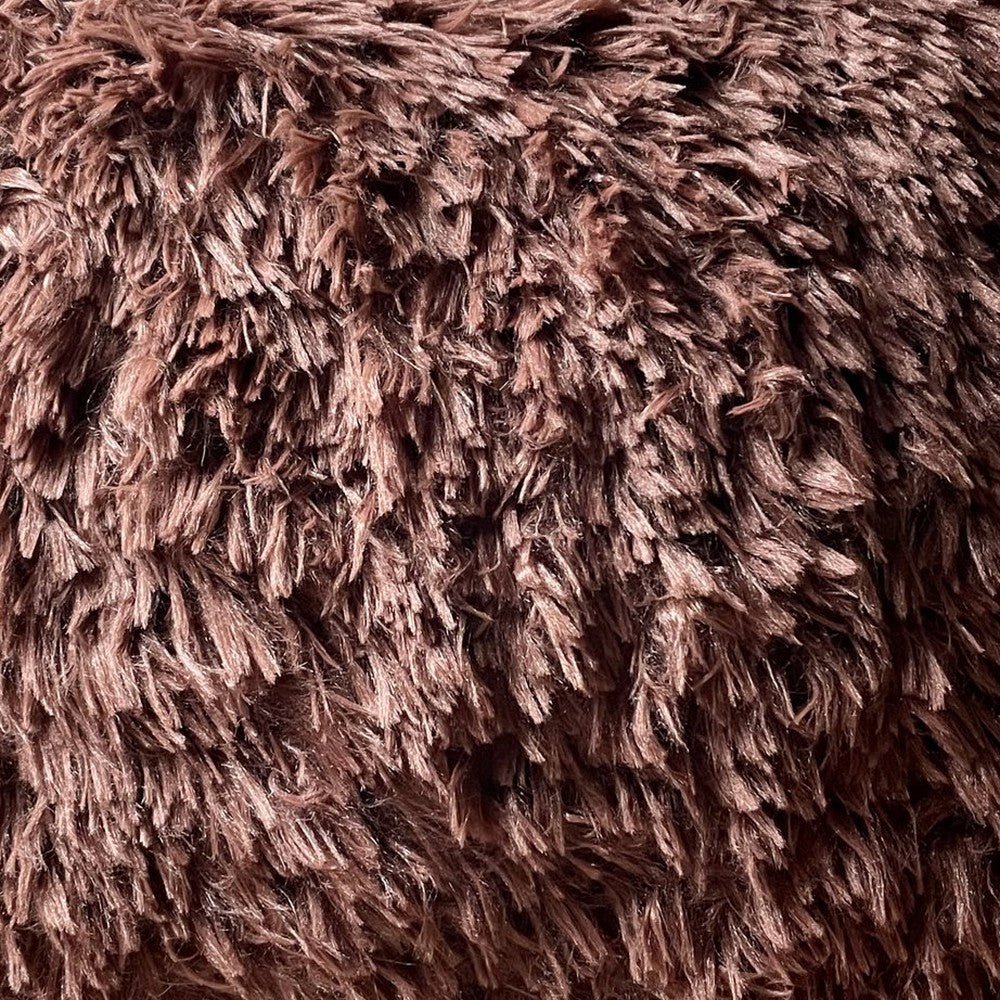 Closeup of Dreamy Faux Fur Throw Pillow showing print and fabric detail