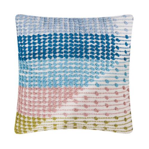 Ellis Decorative Hooked Throw Pillow, 16x16 inch, front view