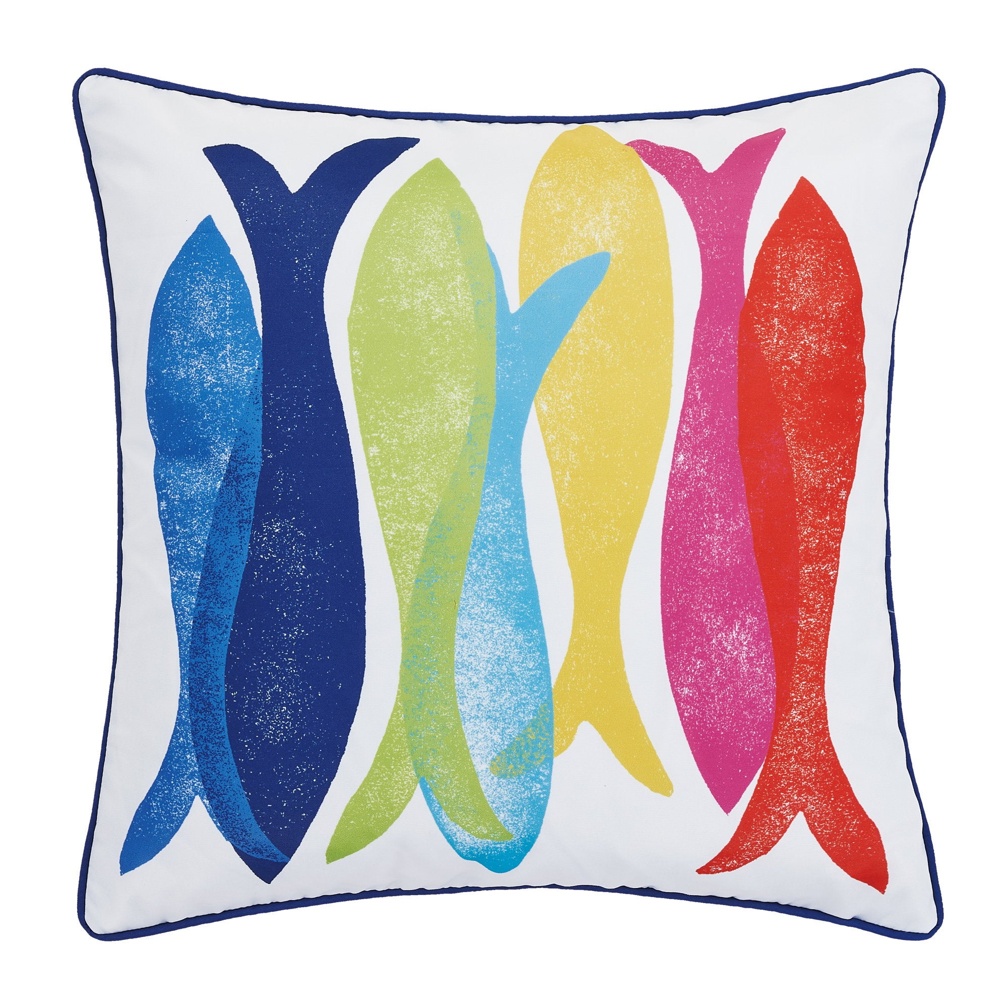 Fiesta Fish Printed Throw Pillow, 20x20 inch, front view