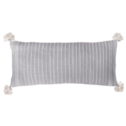 Gideon Fog Decorative Woven Throw Pillow, 15x35 inch, front view