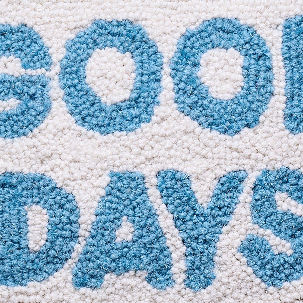 Good Days Hooked Wool Throw Pillow, close-up detail