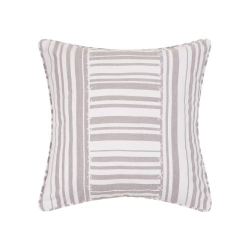Grey Stripe Patch Printed Throw Pillow, 20x20 inch, front view