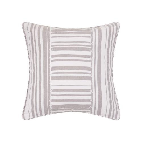 Grey Stripe Patch Printed Throw Pillow, 20x20 inch, front view