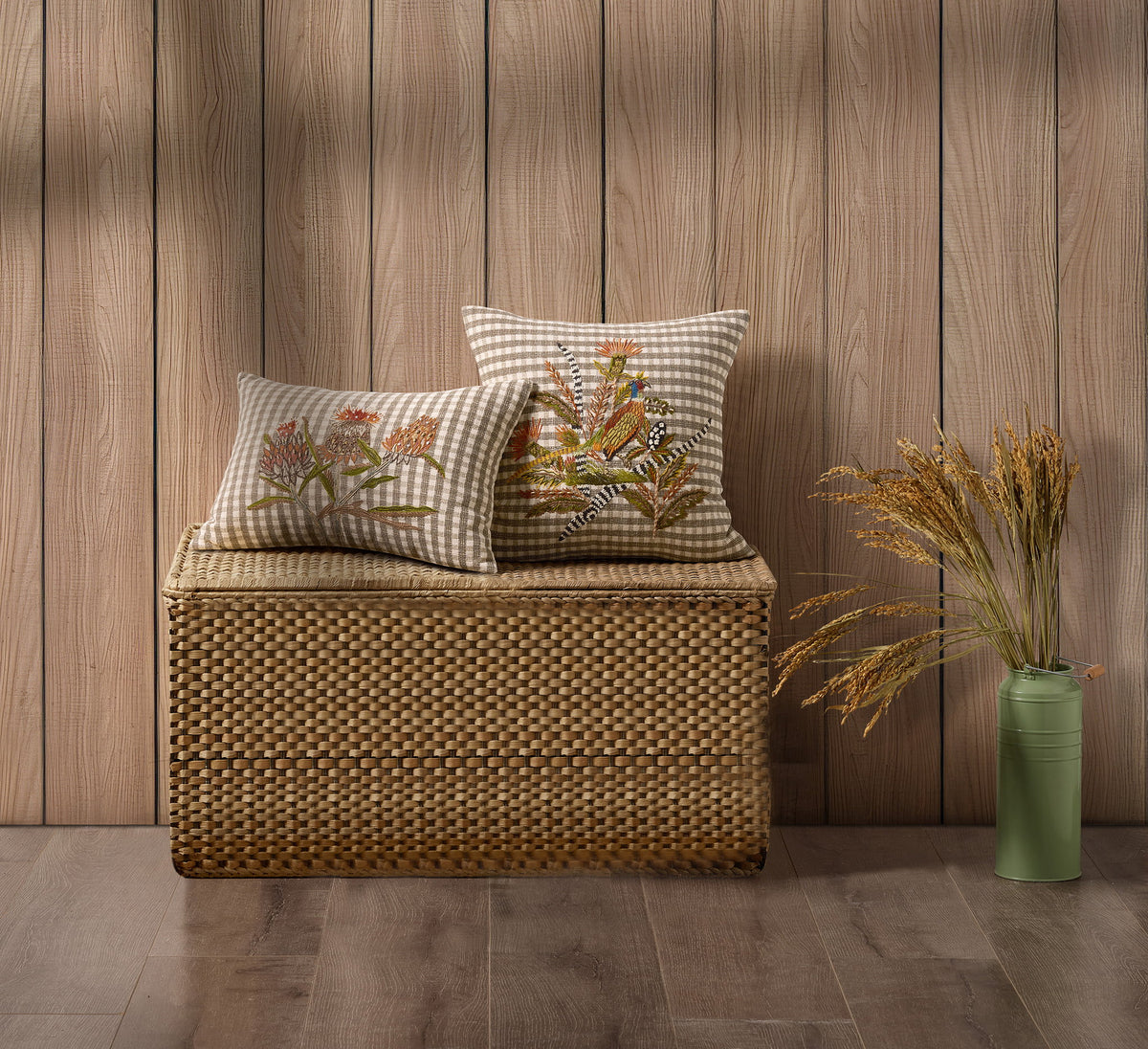 Harvest Pheasant Embroidered Fall Harvest Throw Pillow shown alongside other designs in the same collection, 16x16 inch