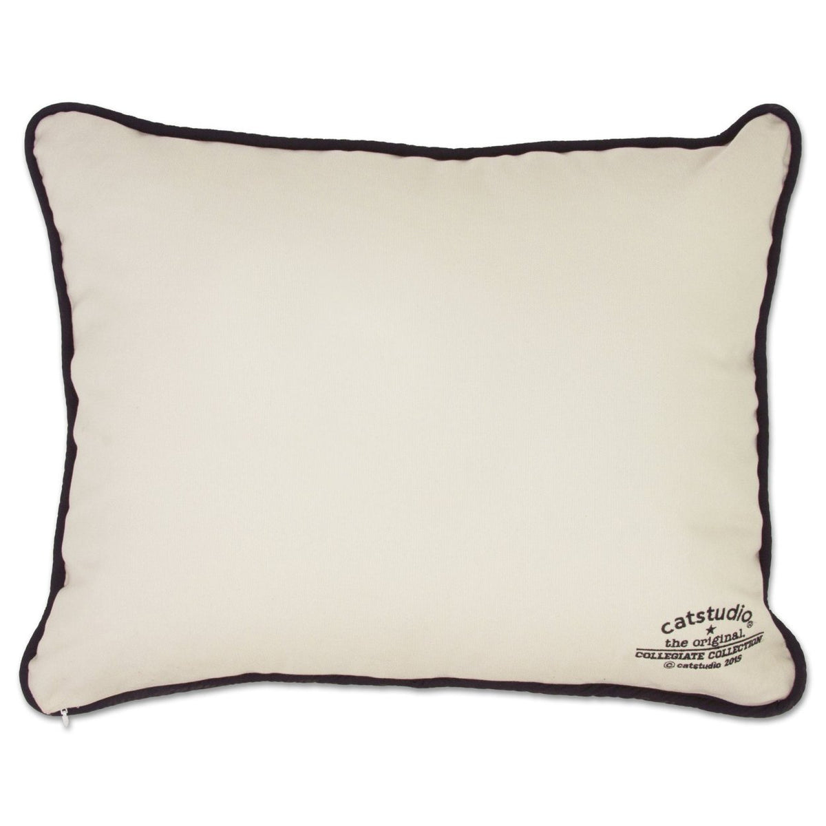Back view of the Johns Hopkins University Blue Jays Embroidered College Pillow