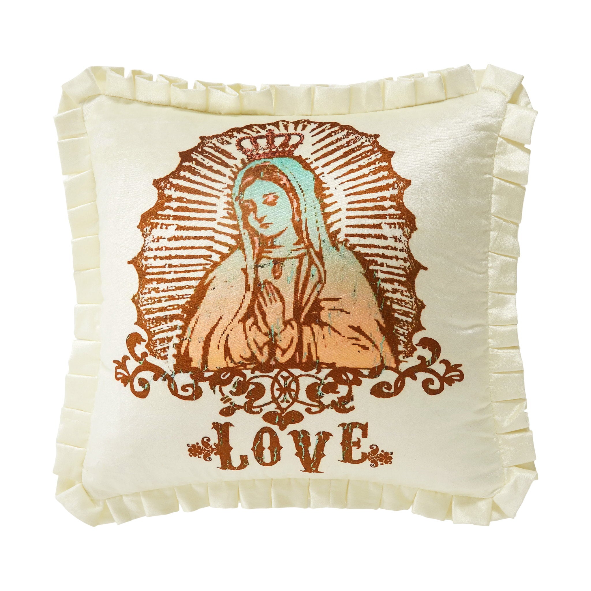 Love Printed Throw Pillow, 16x16 inch, front view