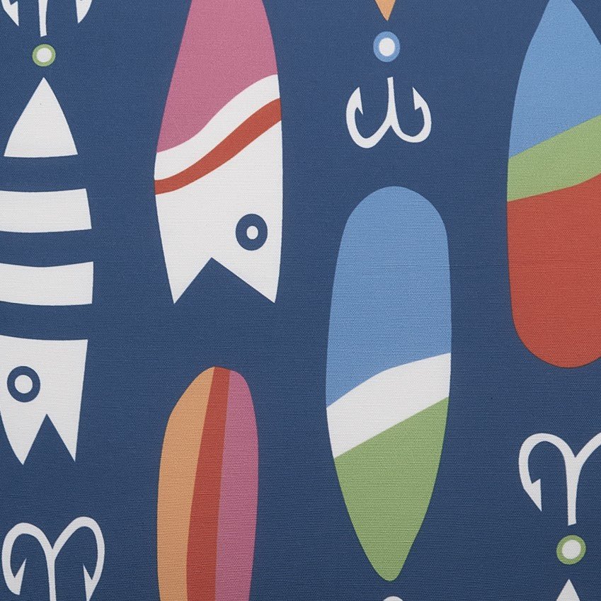 Lures Printed Throw Pillow, close-up detail