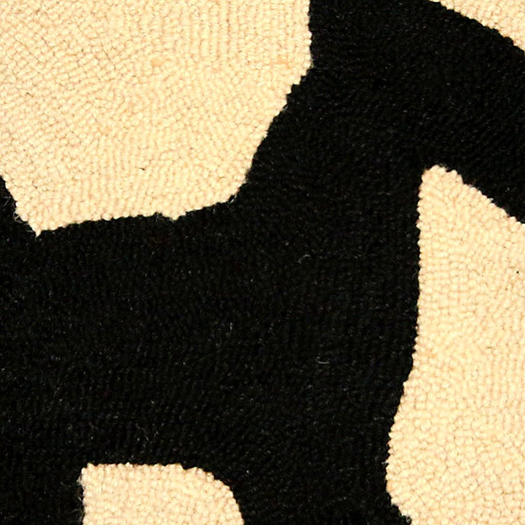 Red Scottish Terrier Wool Hooked pillow fabric closeup showing hand-embroidered needlepoint wool texture and color detail