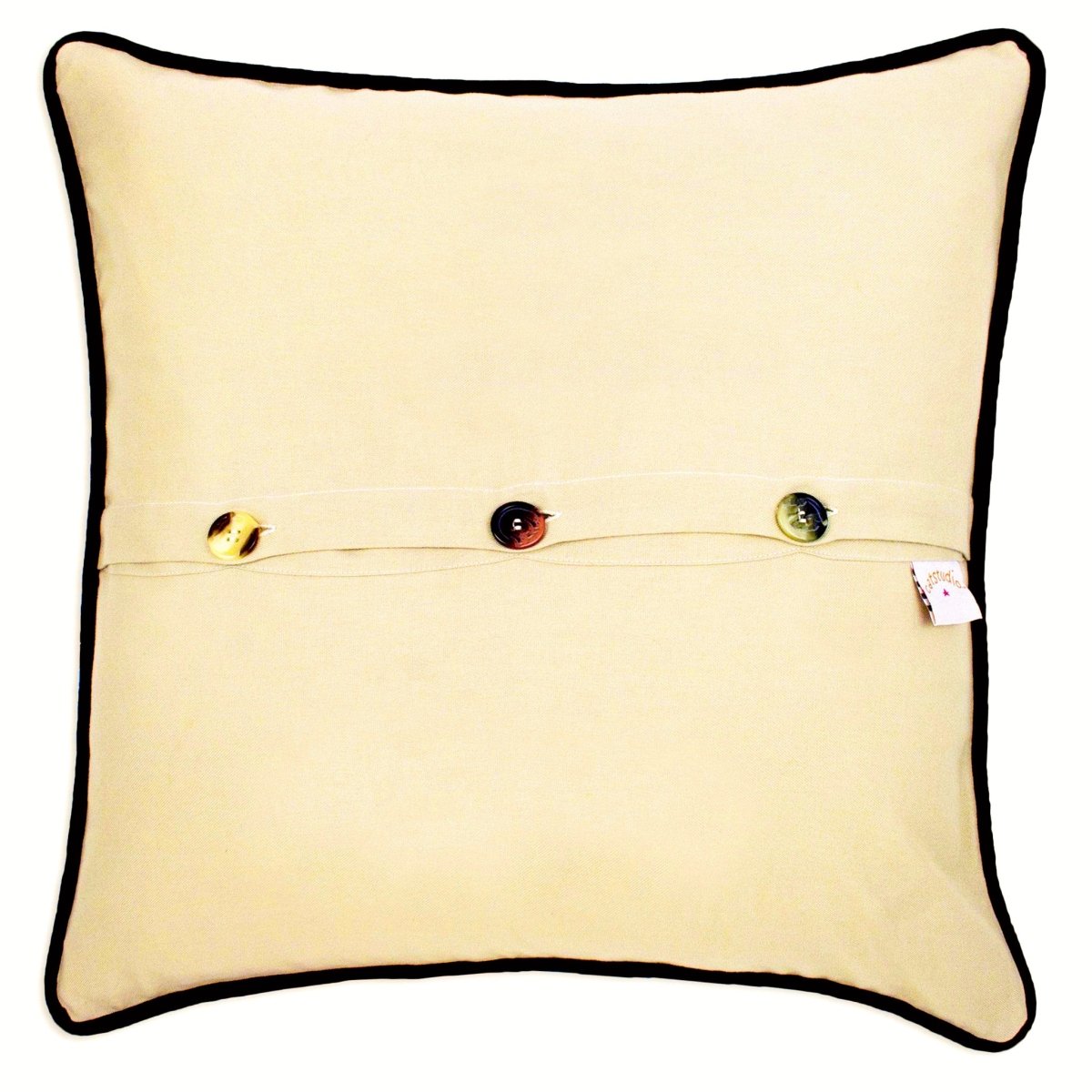 San Diego, CA Sunny City Embroidered Travel Pillow - back view showing velvet backing and zipper