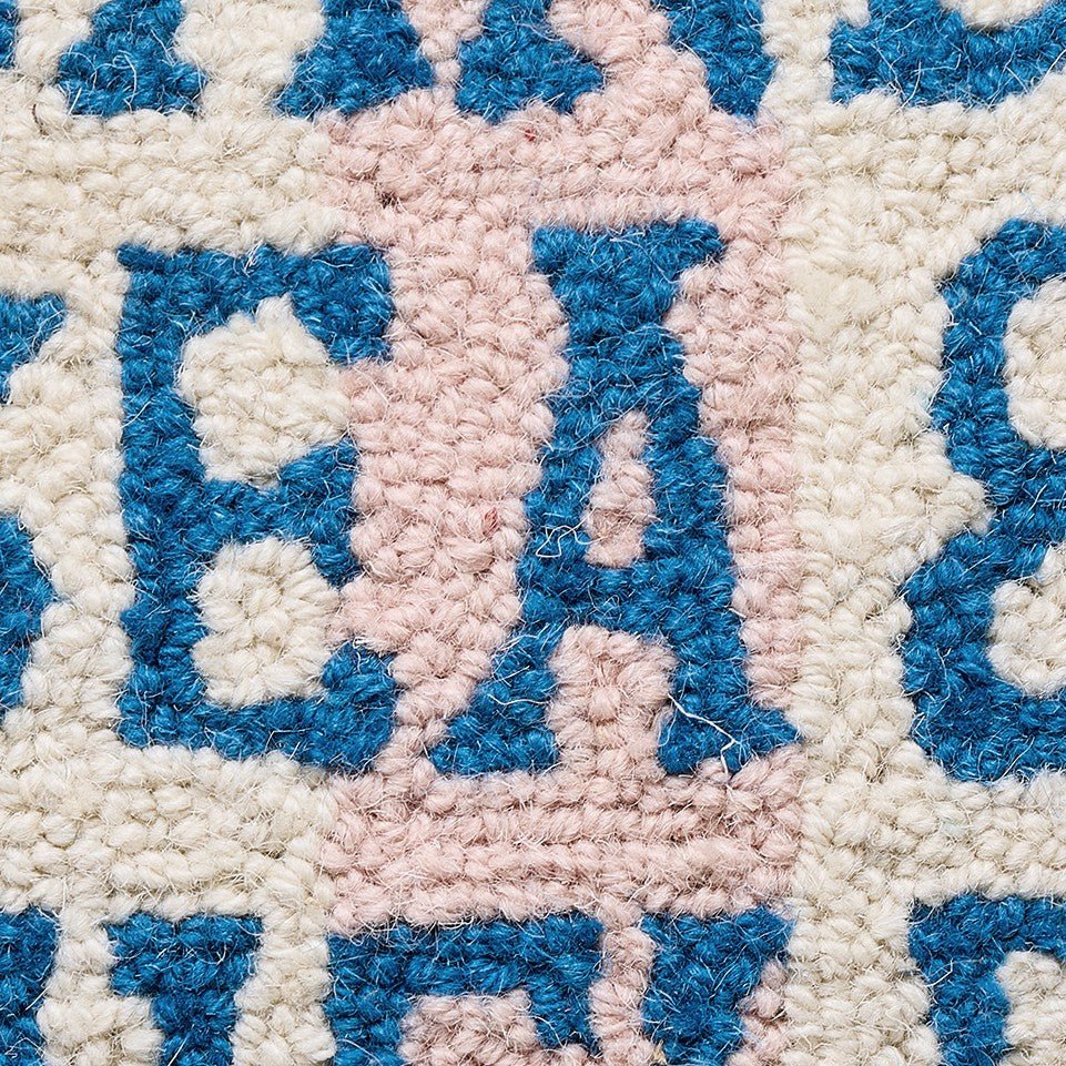 Sand Sea & Shells Hooked Wool Throw Pillow, close-up detail
