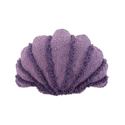 Seashell Shaped Hooked Wool Throw Pillow, 12x16 inch, front view