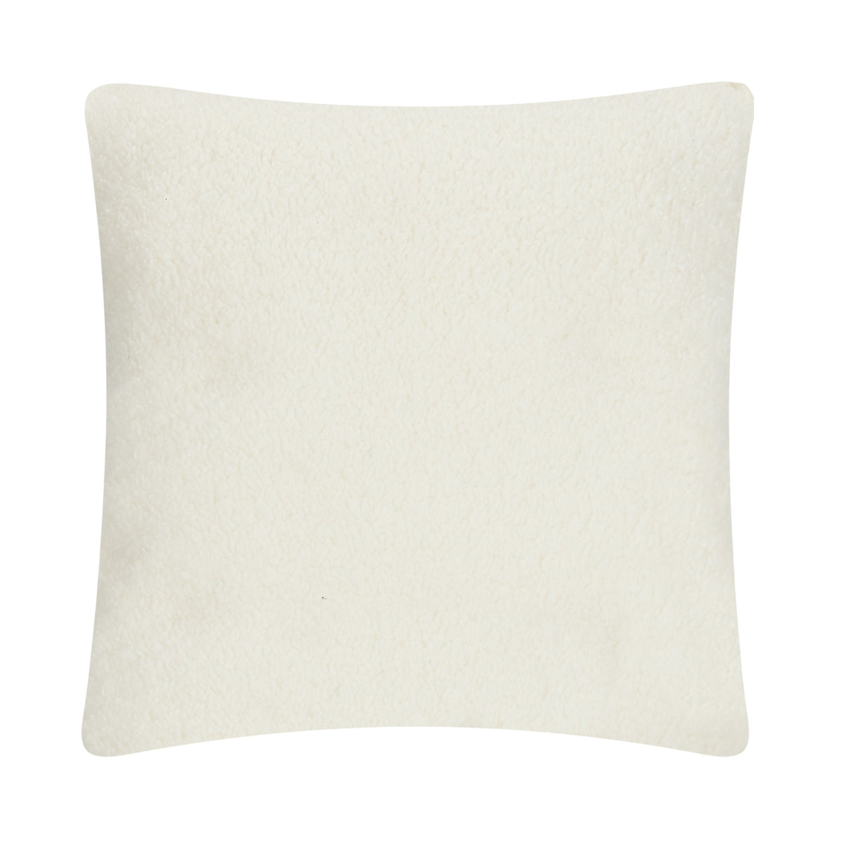 Reverse side of the Sherpa Joy Embroidered Christmas Throw Pillow, 16x16 inch