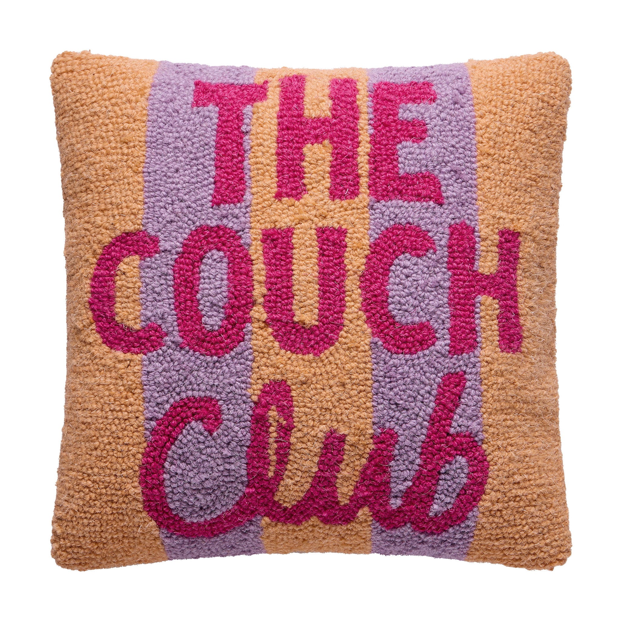 The Couch Club Hooked Wool Throw Pillow, 14x14 inch, front view
