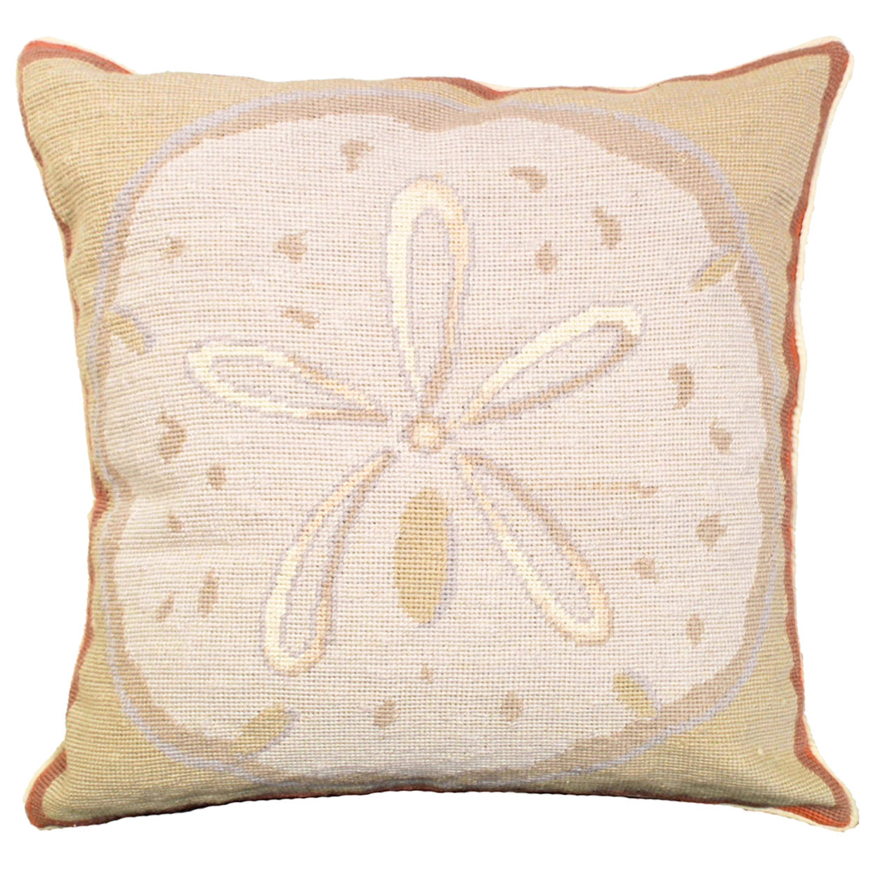 Sand Dollar Coastal Beach Nautical Decorative Throw Pillow, Size: 18x18