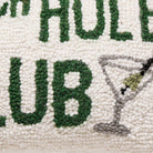 19th Hole Club Hooked Wool Throw Pillow, close-up detail
