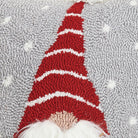 3D Gnome Hooked Wool Christmas Throw Pillow, close-up detail