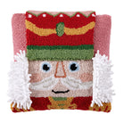 3D Nutcracker Hooked Christmas Throw Pillow, 14x14 inch, front view