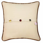 Acadia Coastal Views National Park Embroidered Pillow - back view showing velvet backing and zipper
