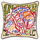 Acadia Views hand-embroidered throw pillow with nautical coastal motifs