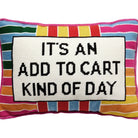 Add to Cart Embroidered Needlepoint Throw Pillow, close-up detail