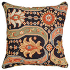 Afshar Abstract Oriental Blue needlepoint throw pillow with artisan decorative design