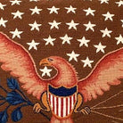 American Eagle and Stars Seasonal pillow fabric closeup showing hand-embroidered needlepoint wool texture and color detail
