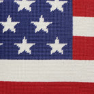 American Flag Embroidered Needlepoint Patriotic Throw Pillow, close-up detail