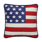 American Flag Embroidered Needlepoint Patriotic Throw Pillow, 14x14 inch, front view