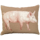 American Yorkshire Pig needlepoint throw pillow with artisan decorative design