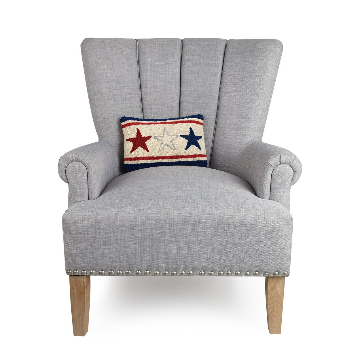 Americana Stars Wool Hooked Throw Pillow, styled lifestyle view