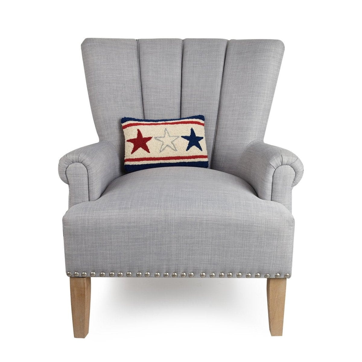 Americana Stars Wool Hooked Throw Pillow, styled lifestyle view