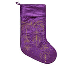 Amethyst Ornaments Velvet Embroidered Christmas Stocking, 12x20 inch, front view