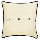 Ancient Roma Architectural Travel Embroidered Throw Pillow - back view showing velvet backing and zipper