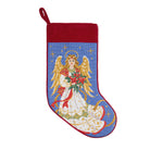 Angel Embroidered Needlepoint Christmas Stocking, 11x18 inch, front view