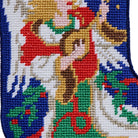 Angel Mini Embroidered Needlepoint Christmas Stocking, close-up detail