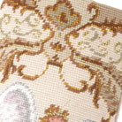 Closeup of Angel with Violin Wool Needlepoint Christmas Stocking showing stitch texture and craftsmanship detail