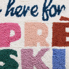 Après Ski Hooked Wool Christmas Throw Pillow, close-up detail