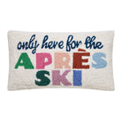 Après Ski Hooked Wool Christmas Throw Pillow, 12x22 inch, front view