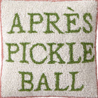 Apres Pickleball Hooked Wool Throw Pillow, close-up detail