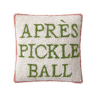 Apres Pickleball Hooked Wool Throw Pillow, 14x14 inch, front view