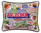 Arizona Wildcats hand-embroidered throw pillow featuring school colors and mascot imagery