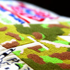 Army Military Appreciation Embroidered Throw Pillow - close-up detail of hand-embroidered needlepoint stitching