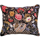 Artistic Orvieto needlepoint throw pillow with botanical floral design