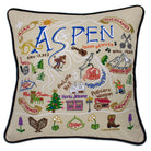 Aspen Colorado hand-embroidered throw pillow with rustic lodge-style design
