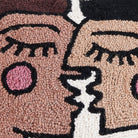 Bacio with Tassels Hooked Wool Throw Pillow, close-up detail